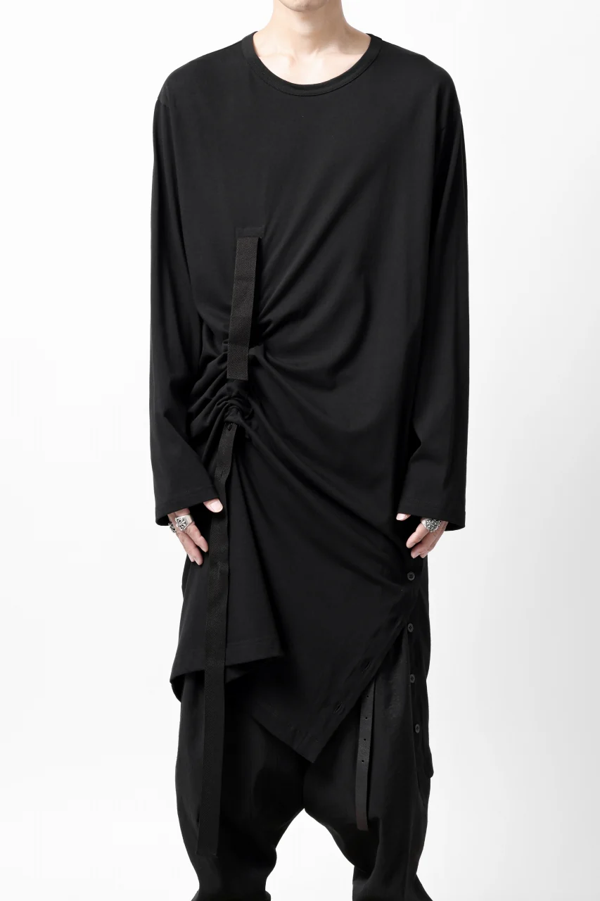 Y's BANG ON! No.170 TAPE AJUST DRAPE LONG TOPS / COMA 28G JERSEY (BLACK) - Image 29