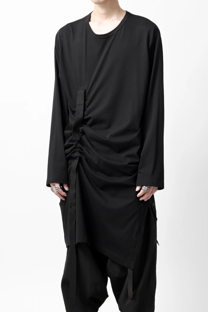 Y's BANG ON! No.170 TAPE AJUST DRAPE LONG TOPS / COMA 28G JERSEY (BLACK) - Image 30