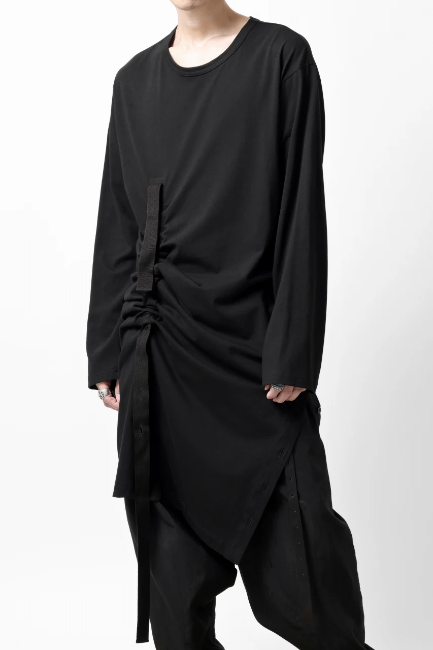 Y's BANG ON! No.170 TAPE AJUST DRAPE LONG TOPS / COMA 28G JERSEY (BLACK) - Image 32