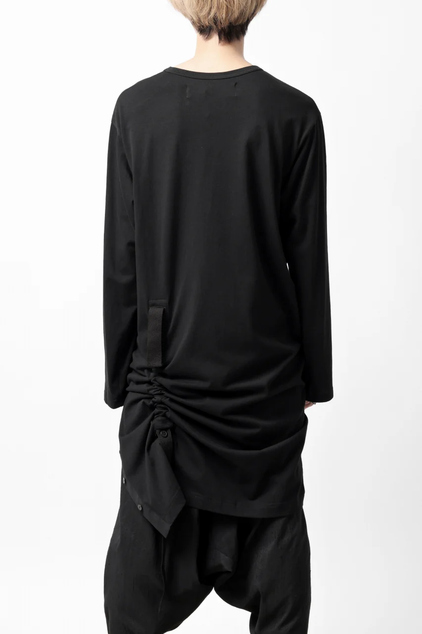 Y's BANG ON! No.170 TAPE AJUST DRAPE LONG TOPS / COMA 28G JERSEY (BLACK) - Image 33