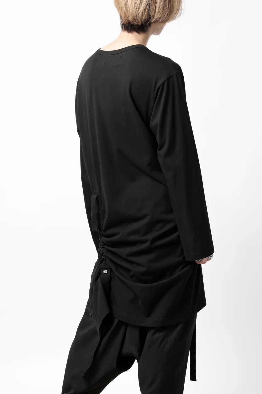 Y's BANG ON! No.170 TAPE AJUST DRAPE LONG TOPS / COMA 28G JERSEY (BLACK) - Image 36