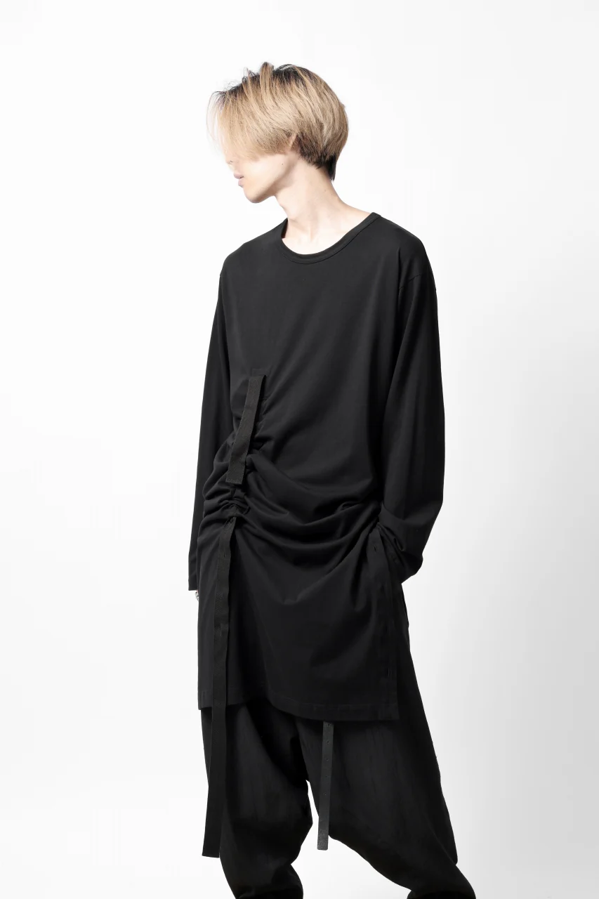 Y's BANG ON! No.170 TAPE AJUST DRAPE LONG TOPS / COMA 28G JERSEY (BLACK) - Image 39