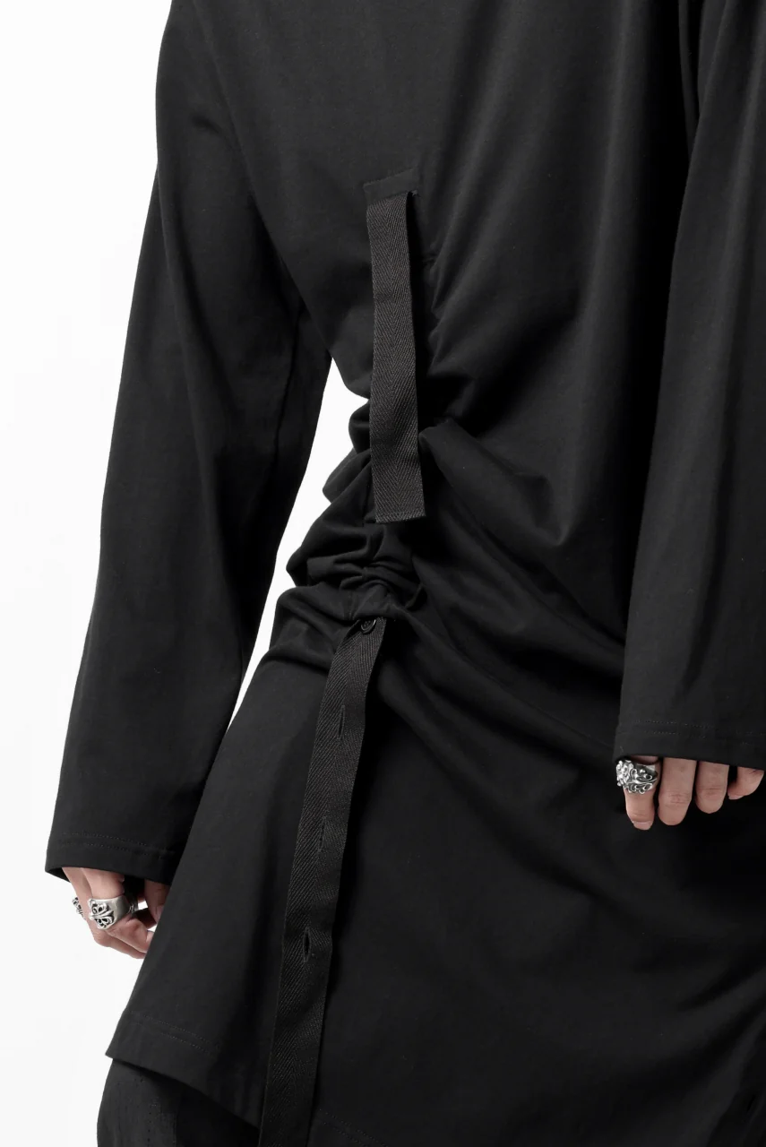 Y's BANG ON! No.170 TAPE AJUST DRAPE LONG TOPS / COMA 28G JERSEY (BLACK) - Image 45
