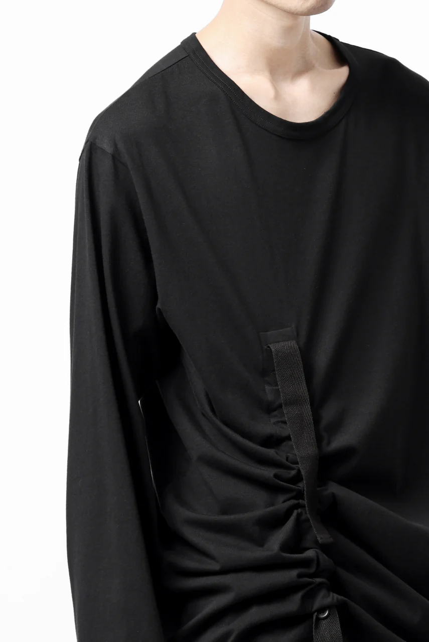 Y's BANG ON! No.170 TAPE AJUST DRAPE LONG TOPS / COMA 28G JERSEY (BLACK) - Image 46