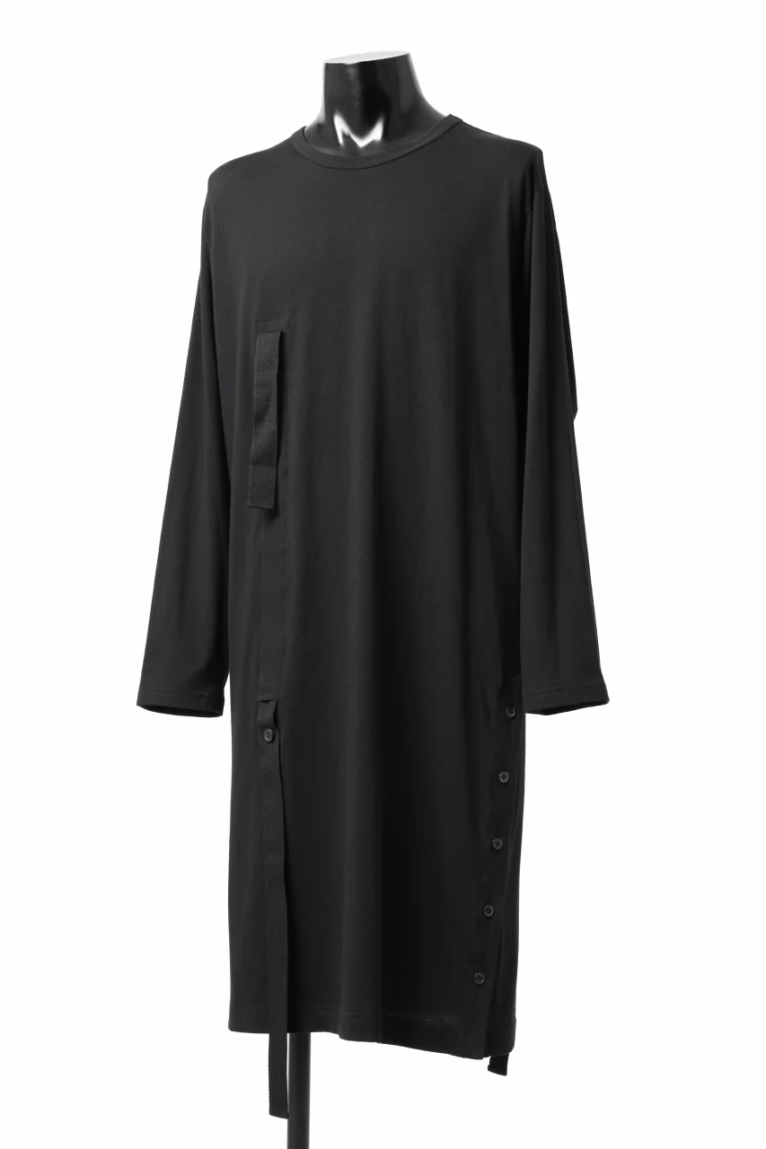 Y's BANG ON! No.170 TAPE AJUST DRAPE LONG TOPS / COMA 28G JERSEY (BLACK) - Image 5