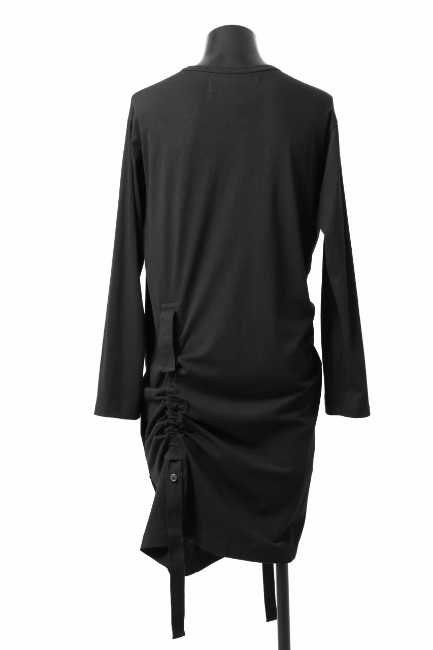 Y's BANG ON! No.170 TAPE AJUST DRAPE LONG TOPS / COMA 28G JERSEY (BLACK) - Image 8