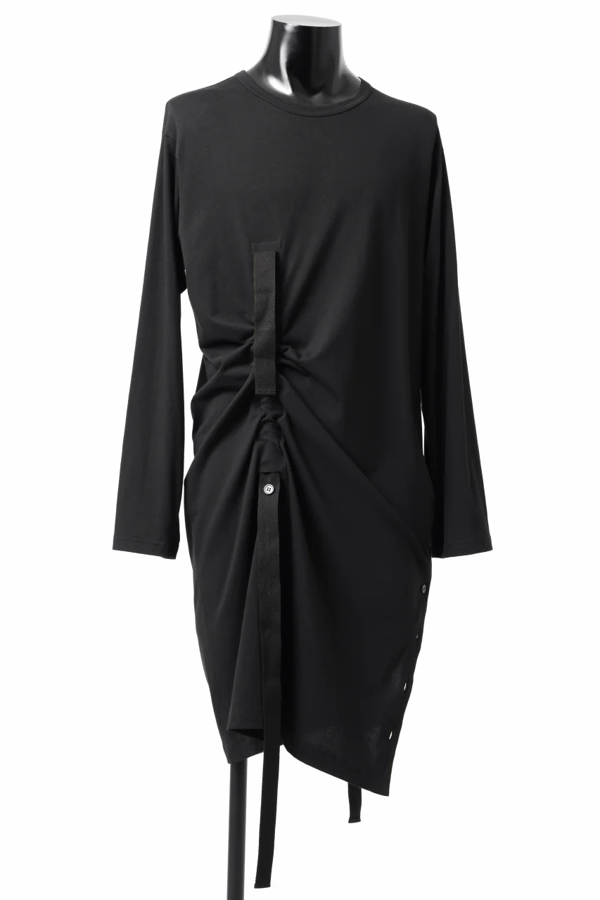 Y's BANG ON! No.170 TAPE AJUST DRAPE LONG TOPS / COMA 28G JERSEY (BLACK) - Image 9