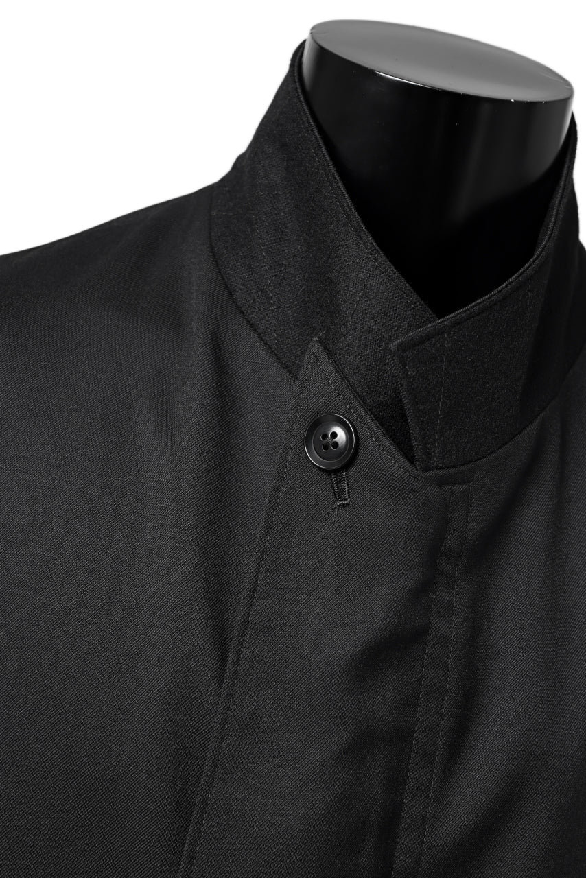 Y's BANG ON! No.188 GABARDINE PEAKED LAPEL MILITARY COAT (BLACK) - Image 11