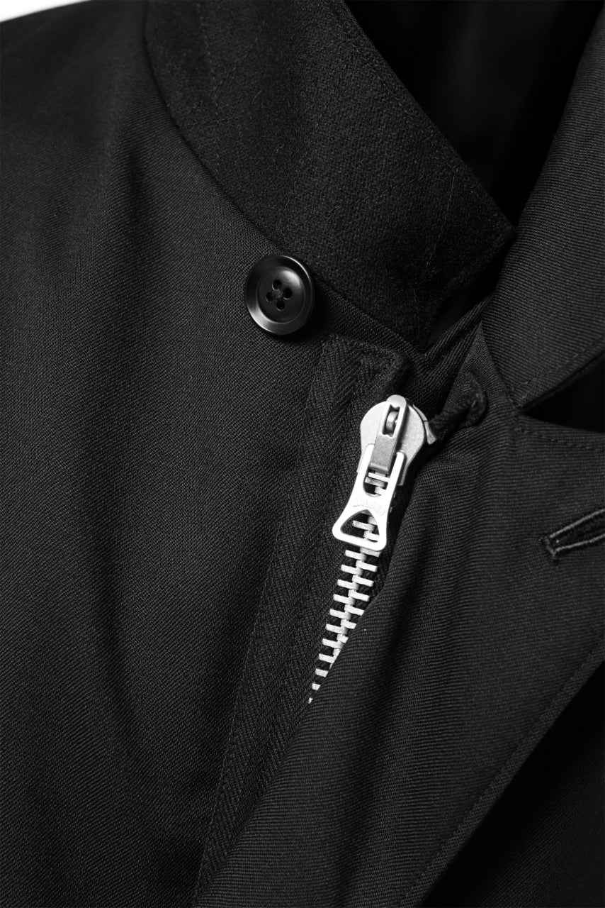 Y's BANG ON! No.188 GABARDINE PEAKED LAPEL MILITARY COAT (BLACK) - Image 12