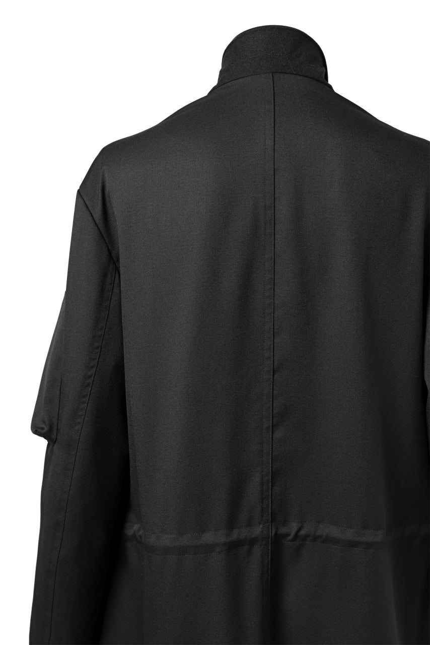 Y's BANG ON! No.188 GABARDINE PEAKED LAPEL MILITARY COAT (BLACK) - Image 15