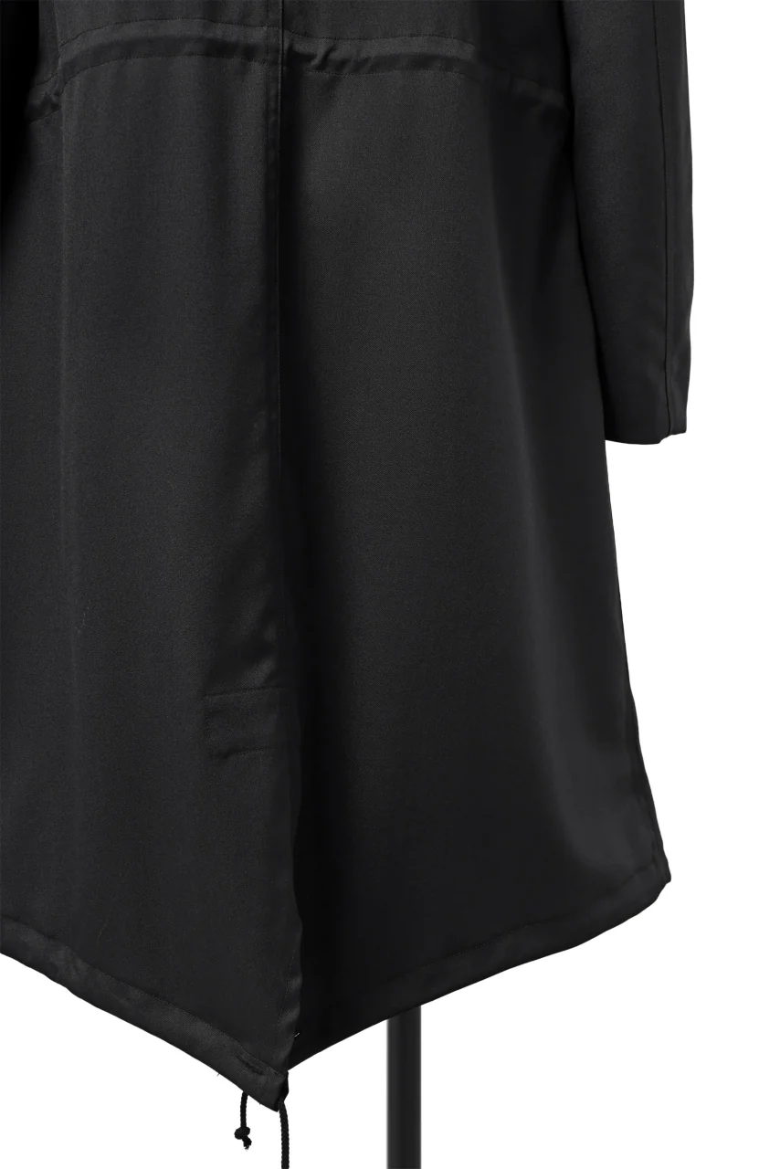 Y's BANG ON! No.188 GABARDINE PEAKED LAPEL MILITARY COAT (BLACK) - Image 16
