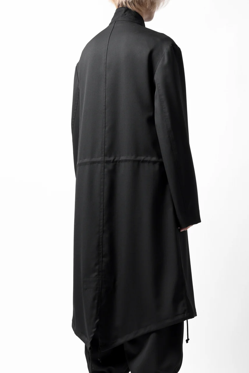 Y's BANG ON! No.188 GABARDINE PEAKED LAPEL MILITARY COAT (BLACK) - Image 19
