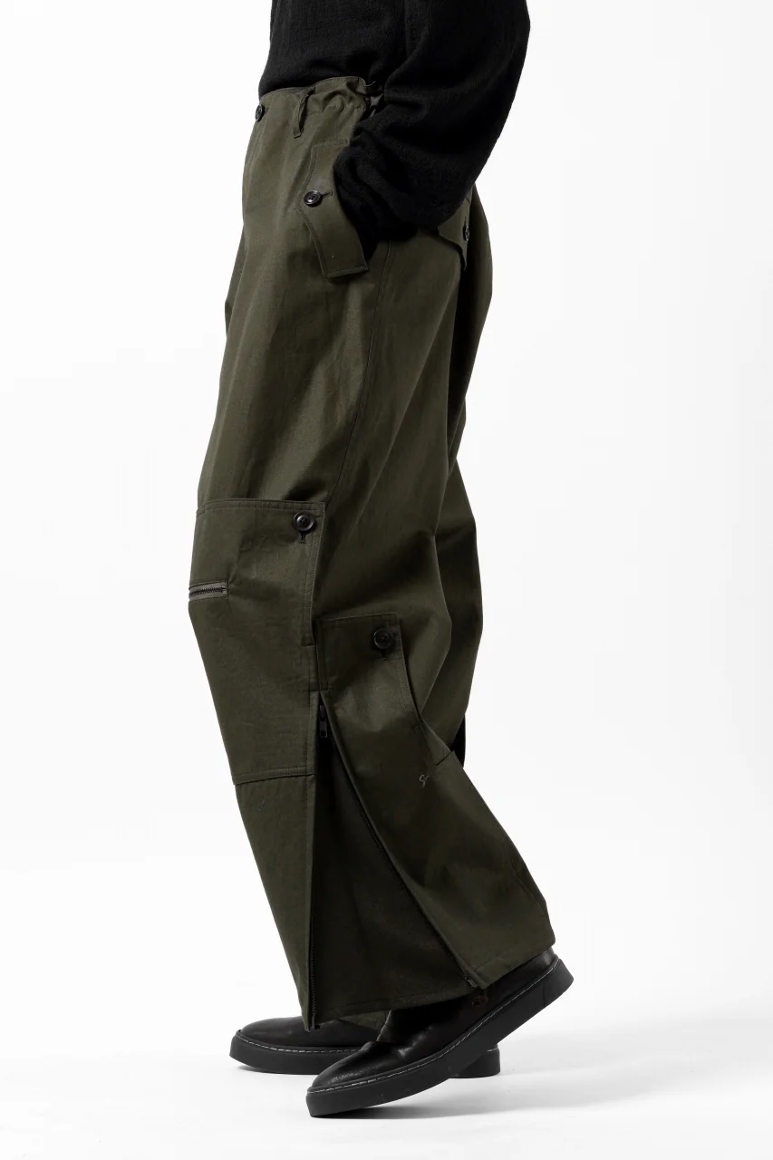 Y's BANG ON! No.189 PATCH WORK PANTS / HIGH DENSITY GABARDINE COTTON (KHAKI) - Image 10