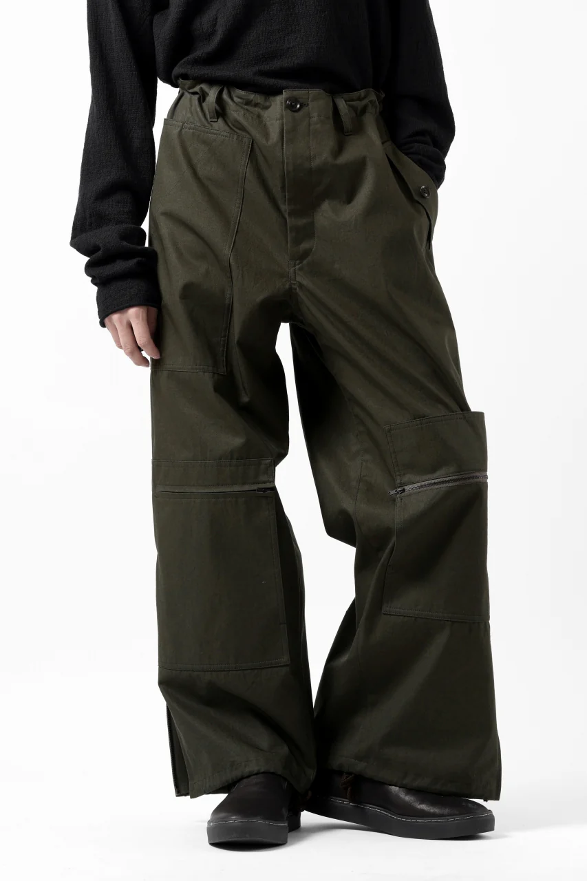 Y's BANG ON! No.189 PATCH WORK PANTS / HIGH DENSITY GABARDINE COTTON (KHAKI) - Image 2