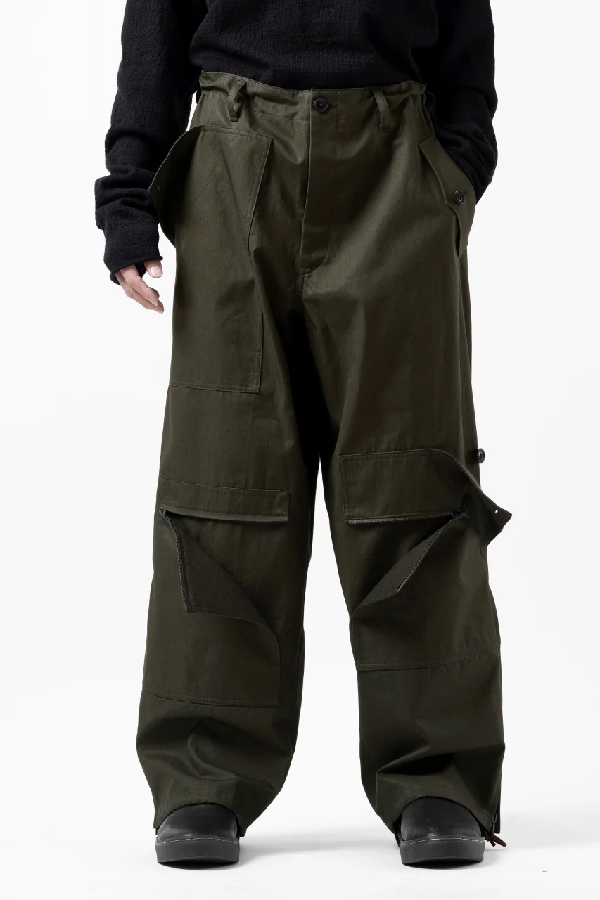 Y's BANG ON! No.189 PATCH WORK PANTS / HIGH DENSITY GABARDINE COTTON (KHAKI) - Image 3