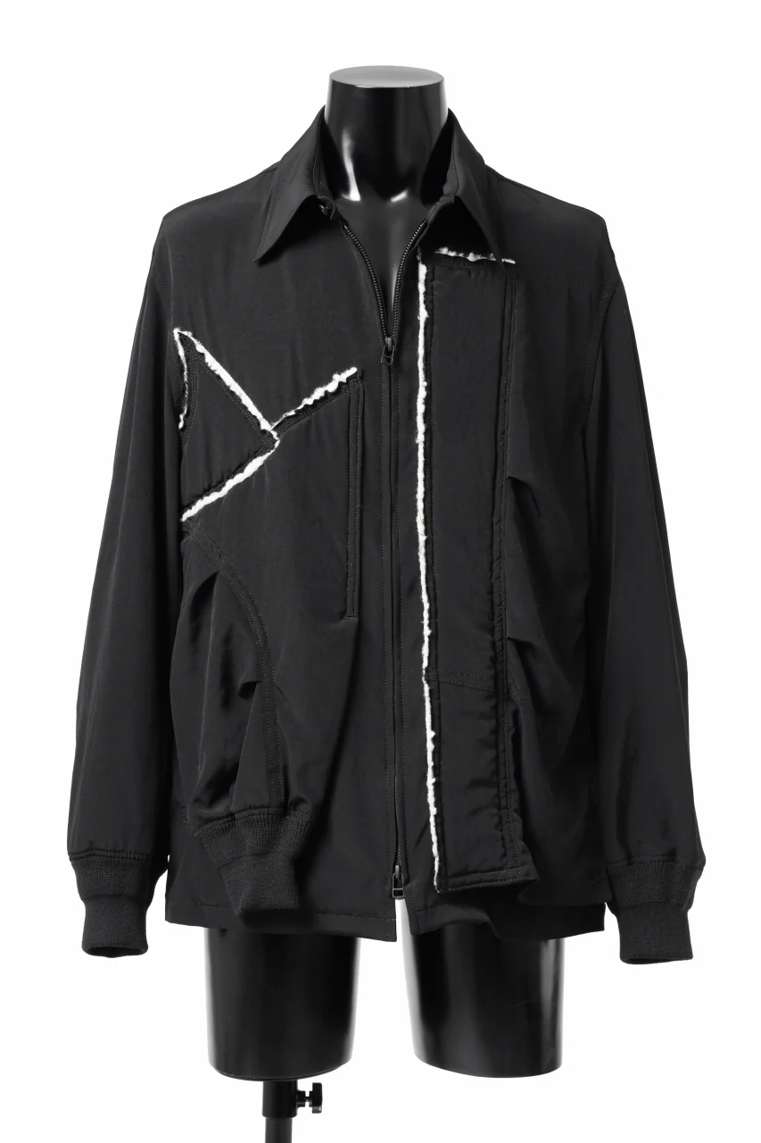Y's BANG ON! No.193 CREPE DE CHINE PATCHED BLOUSON (BLACK)