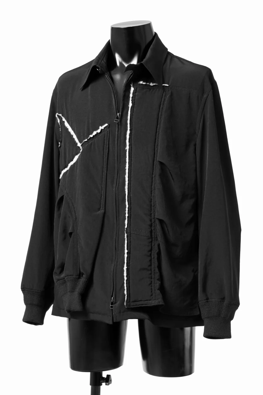 Y's BANG ON! No.193 CREPE DE CHINE PATCHED BLOUSON (BLACK) - Image 4