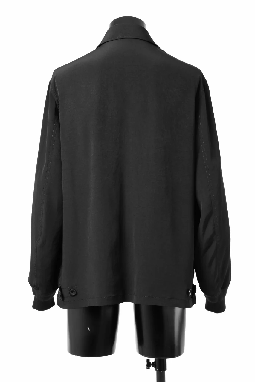 Y's BANG ON! No.193 CREPE DE CHINE PATCHED BLOUSON (BLACK) - Image 6
