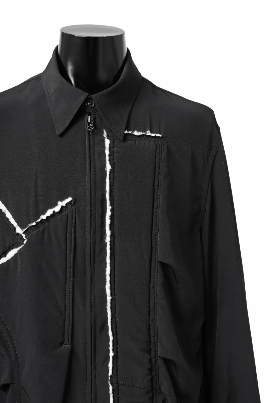 Y's BANG ON! No.193 CREPE DE CHINE PATCHED BLOUSON (BLACK) - Image 8