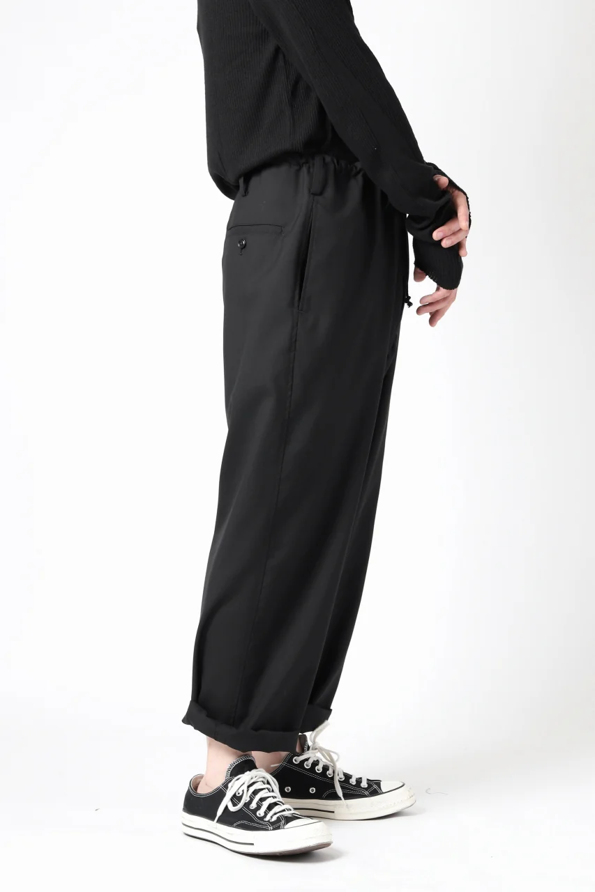Y's BANG ON! No.7 WAIST STRING WOOL TROPICAL PANTS (BLACK) - Image 10