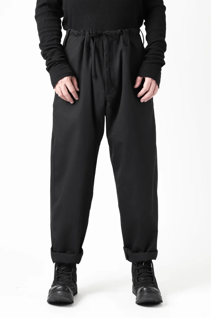 Y's BANG ON! No.7 WAIST STRING WOOL TROPICAL PANTS (BLACK) - Image 5