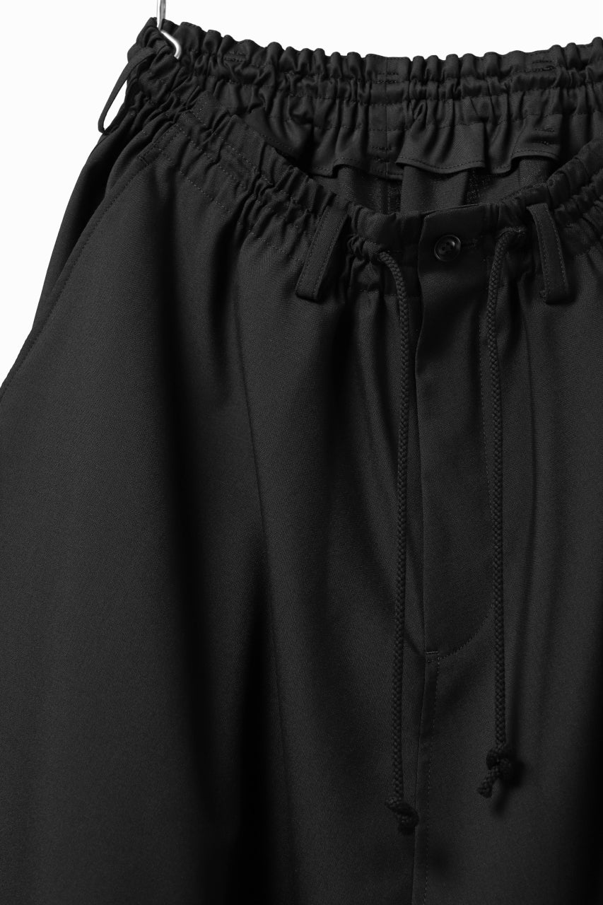 Y's BANG ON! No.9 SAROUEL WOOL TROPICAL PANTS (BLACK) - Image 16