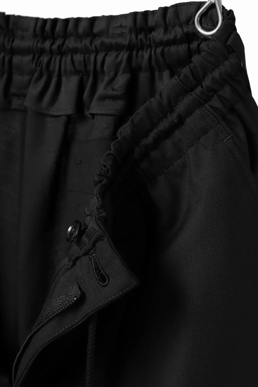 Y's BANG ON! No.9 SAROUEL WOOL TROPICAL PANTS (BLACK) - Image 19
