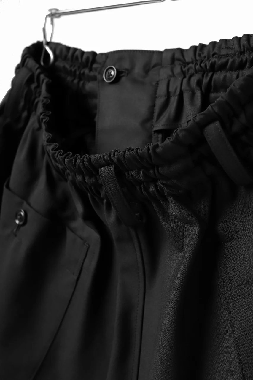 Y's BANG ON! No.9 SAROUEL WOOL TROPICAL PANTS (BLACK) - Image 23