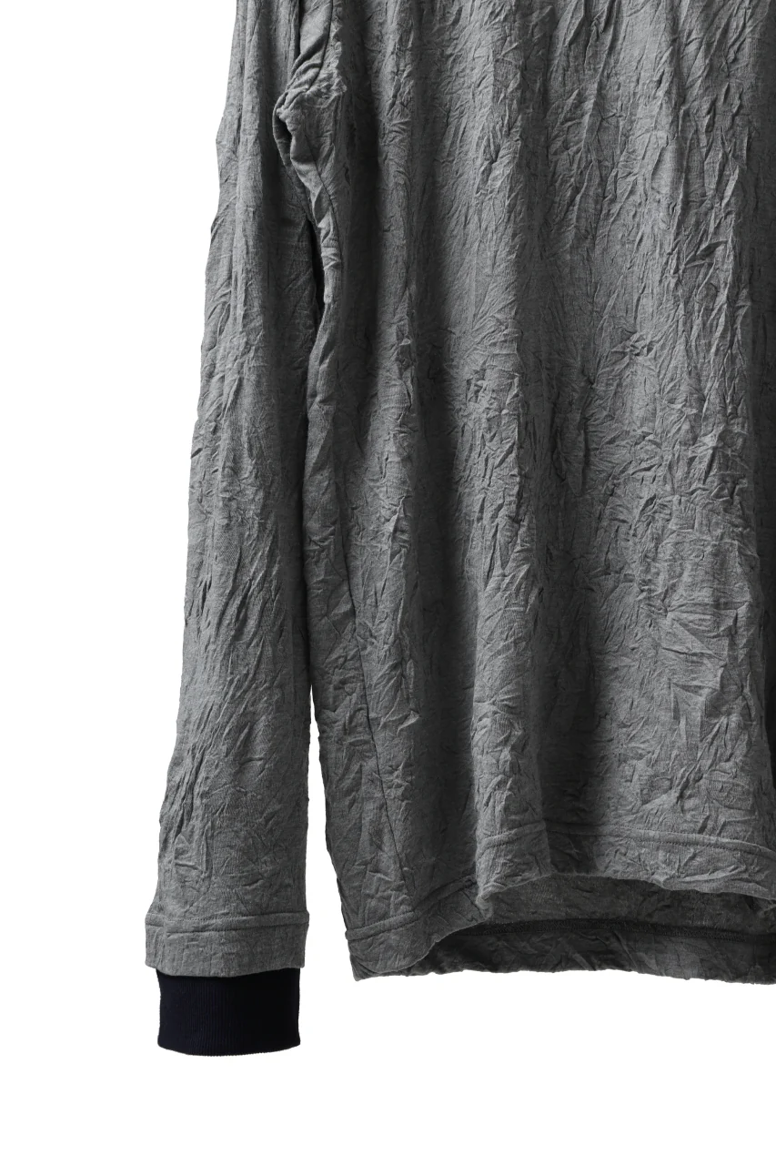 Y's BASIC LONG SLEEVE TEE / PLAIN STITCH WRINKLE (GREY) - Image 13