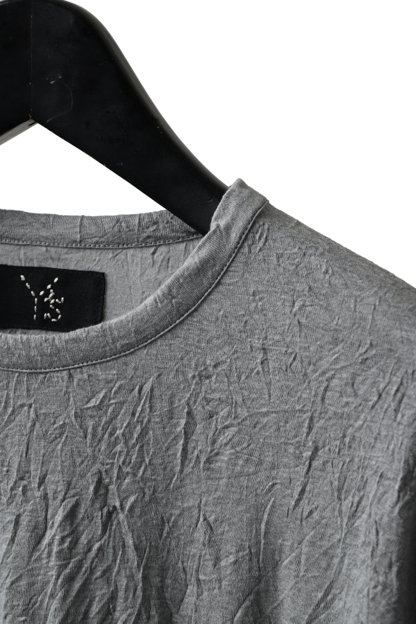 Y's BASIC LONG SLEEVE TEE / PLAIN STITCH WRINKLE (GREY) - Image 16