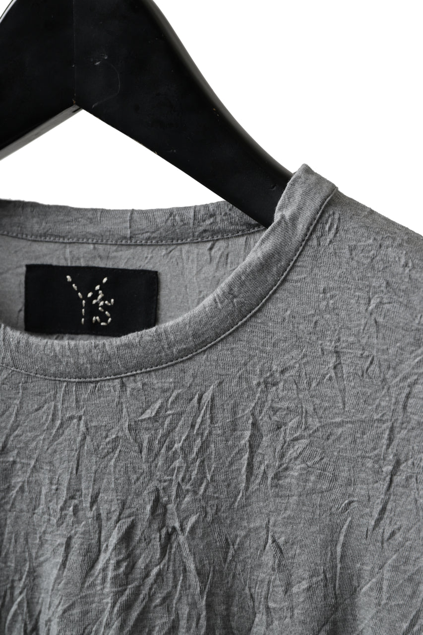 Y's BASIC LONG SLEEVE TEE / PLAIN STITCH WRINKLE (GREY) - Image 17