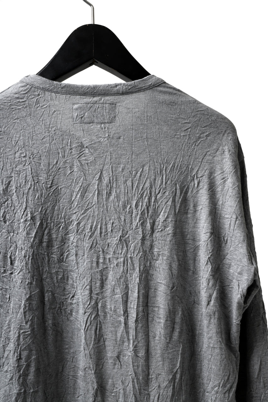 Y's BASIC LONG SLEEVE TEE / PLAIN STITCH WRINKLE (GREY) - Image 19