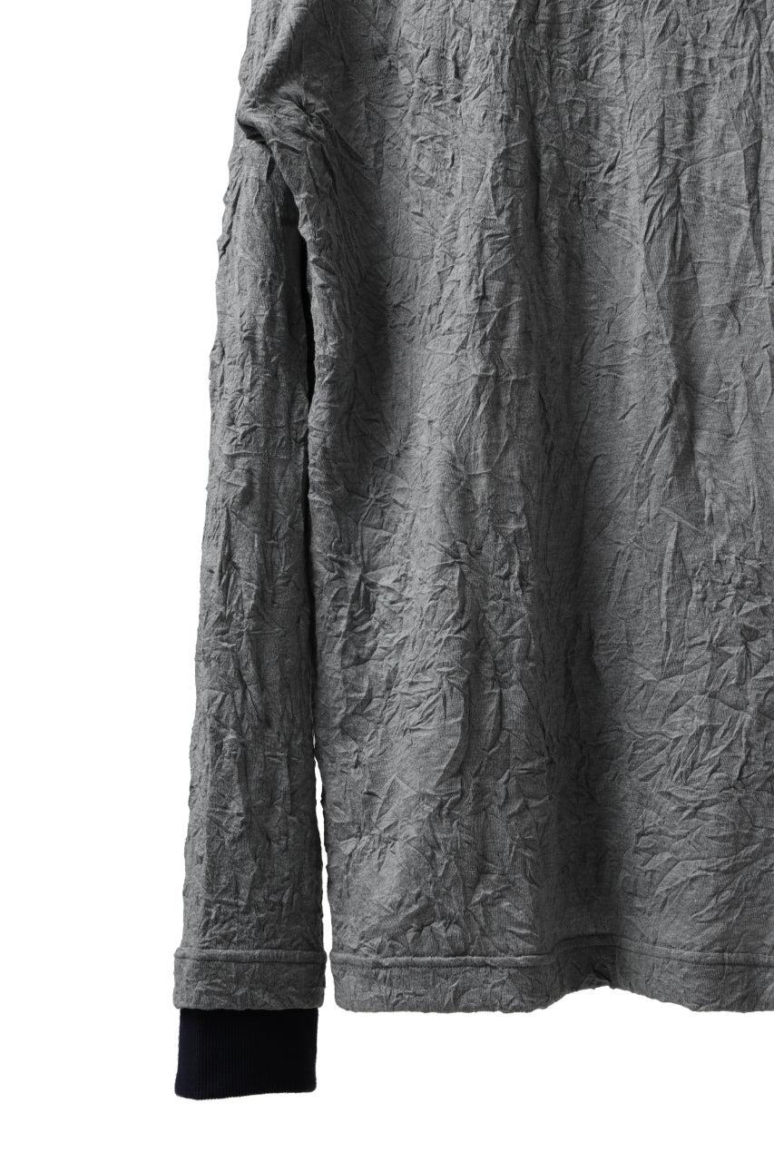 Y's BASIC LONG SLEEVE TEE / PLAIN STITCH WRINKLE (GREY) - Image 22