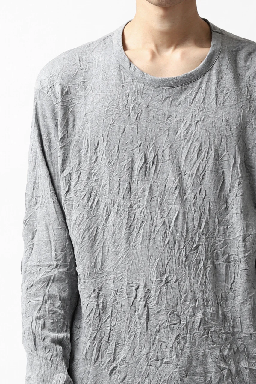 Y's BASIC LONG SLEEVE TEE / PLAIN STITCH WRINKLE (GREY) - Image 23