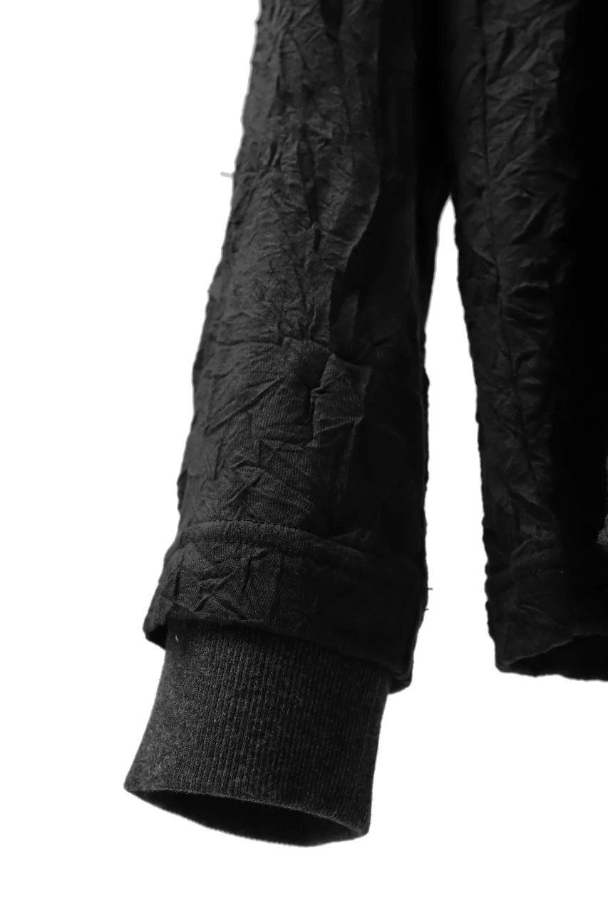 Y's BASIC LONG SLEEVE TEE / PLAIN STITCH WRINKLE (BLACK) - Image 6