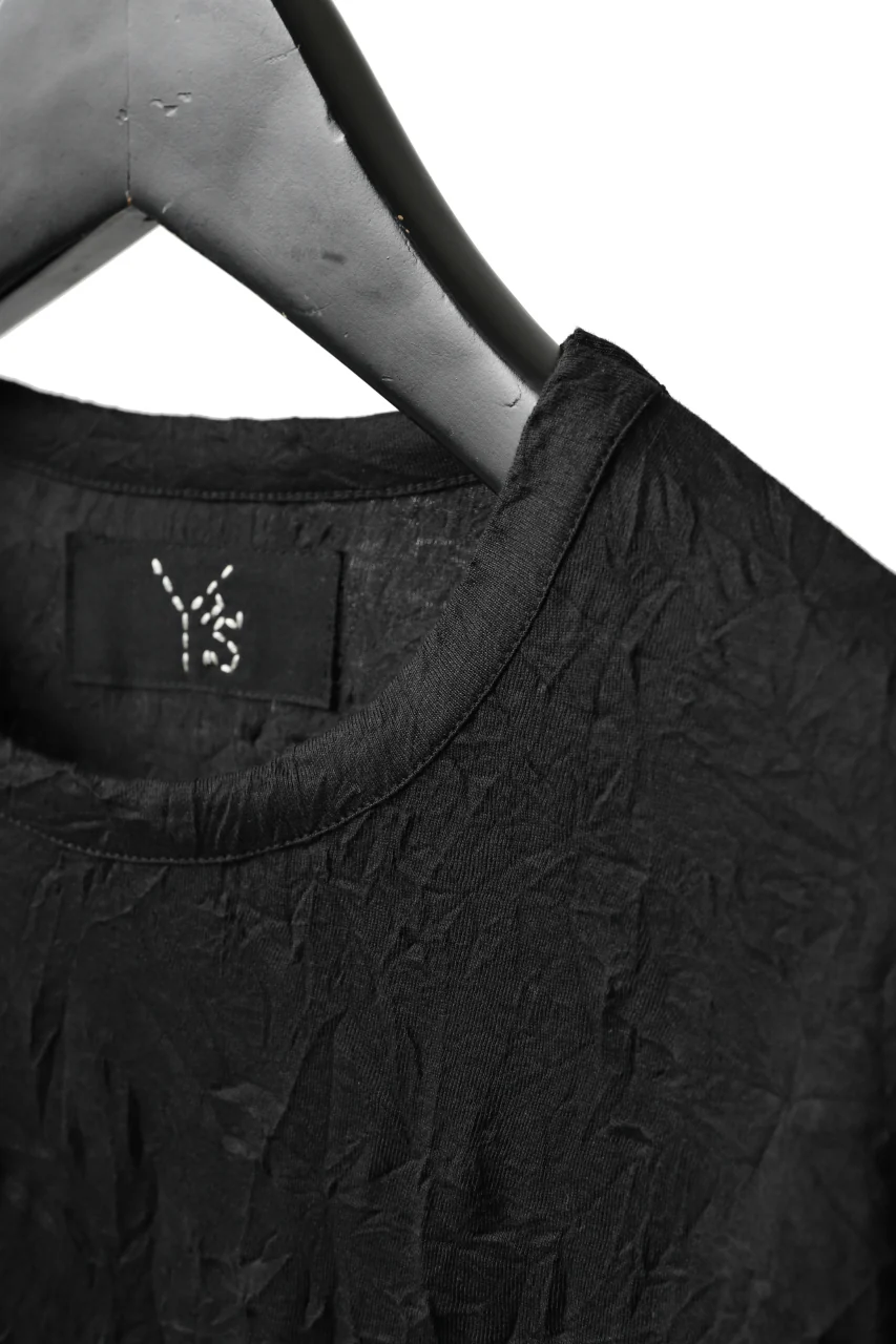 Y's BASIC LONG SLEEVE TEE / PLAIN STITCH WRINKLE (BLACK) - Image 8