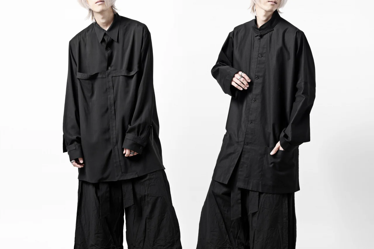 Y's CHINA SHIRT / COTTON TWILL (BLACK) - Image 46