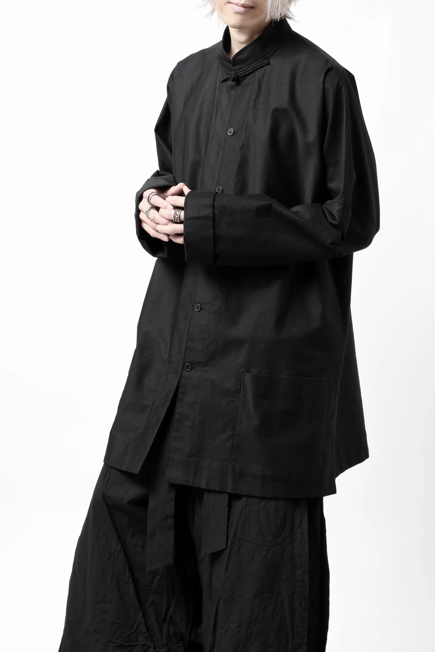 Y's CHINA SHIRT / COTTON TWILL (BLACK) - Image 7