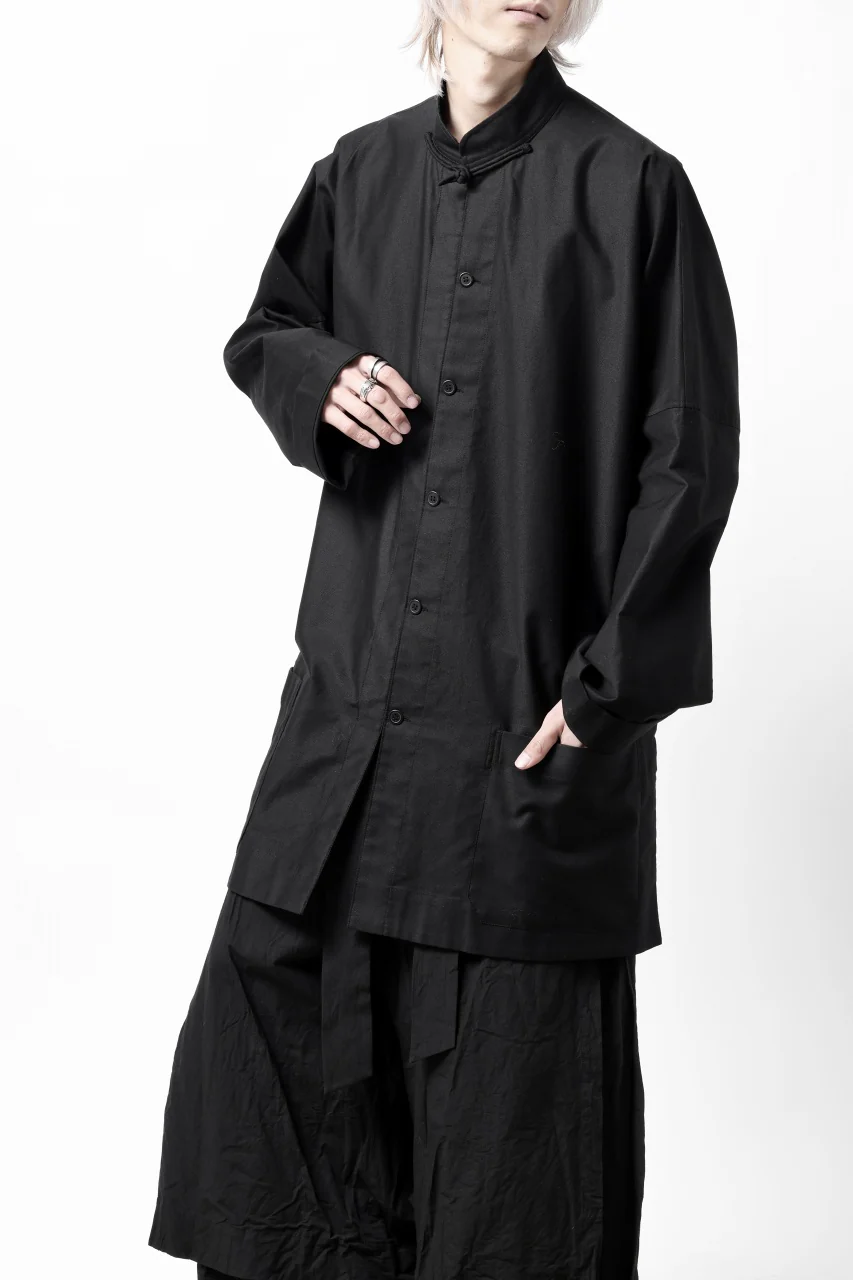 Y's CHINA SHIRT / COTTON TWILL (BLACK) - Image 8