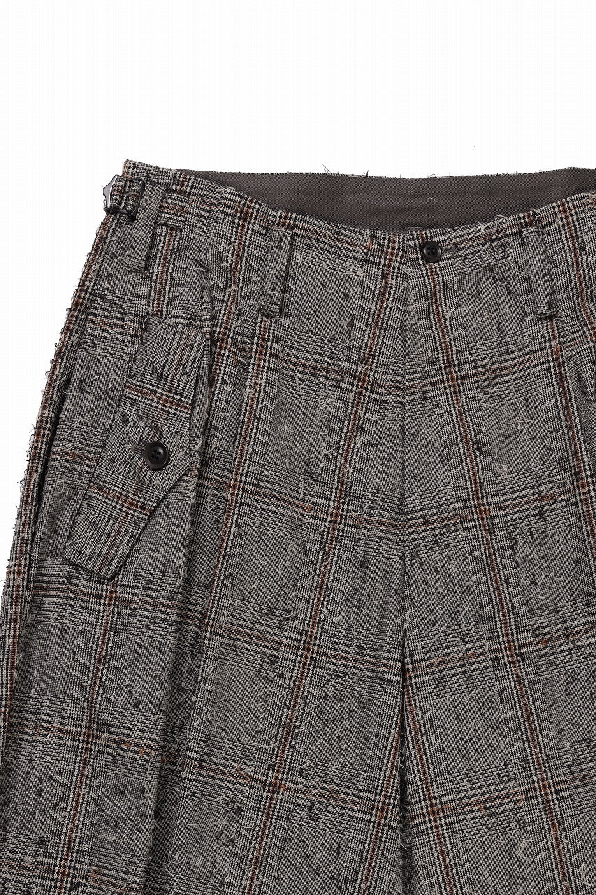 Y's DOUBLE TUCK WIDE PANTS / NEEDLE PUNCHED (BEIGE) - Image 3