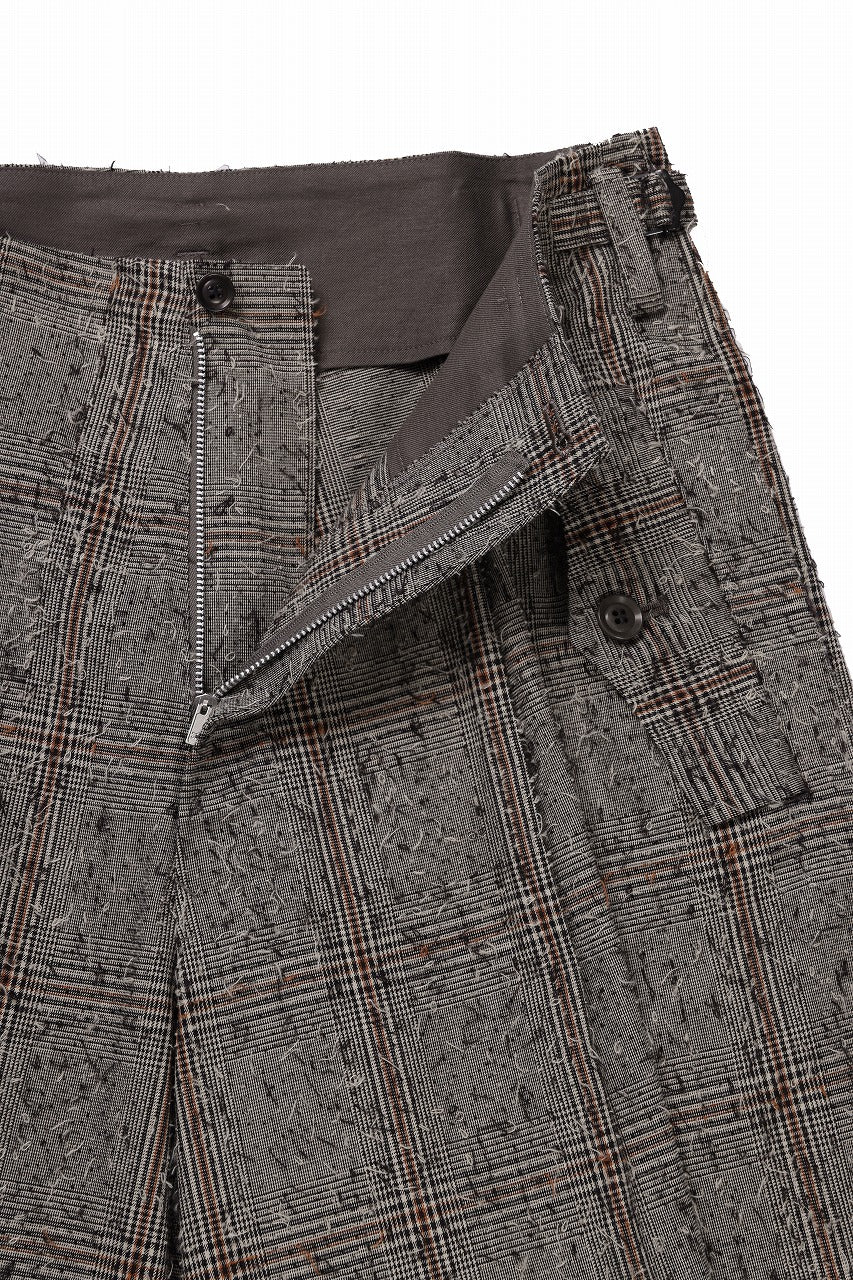 Y's DOUBLE TUCK WIDE PANTS / NEEDLE PUNCHED (BEIGE) - Image 8