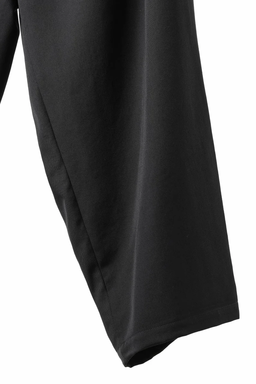 Y's for men 12 TACK WAIST PANTS / WRINKLE WOOL GABARDINE (BLACK) - Image 15