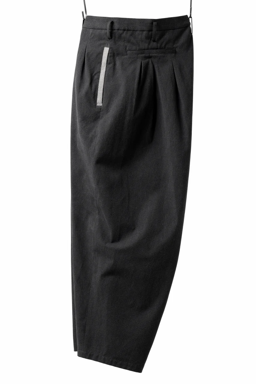 Y's for men 12TUCKS WIDE TAPERED PANTS / COTTON HEATHER PIGMENT WASH (GRAY) - Image 12
