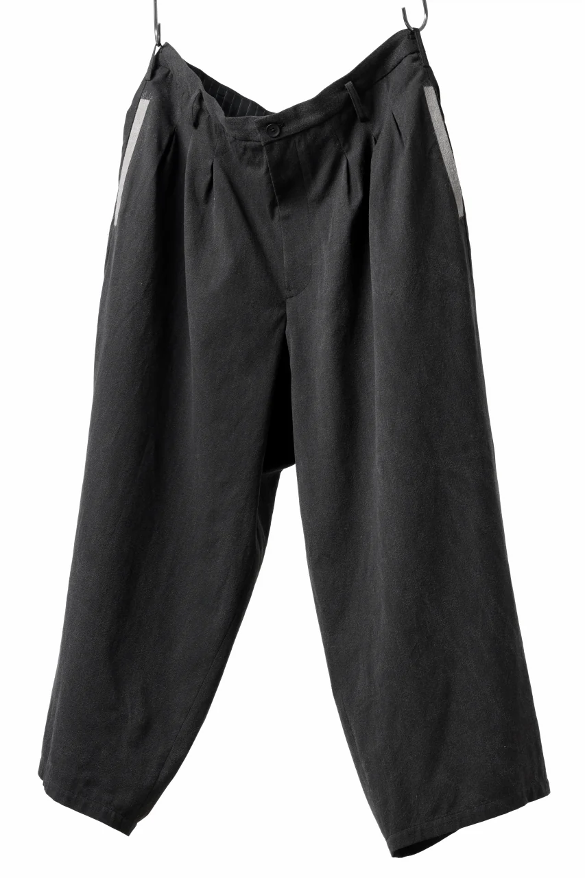 Y's for men 12TUCKS WIDE TAPERED PANTS / COTTON HEATHER PIGMENT WASH (GRAY) - Image 13