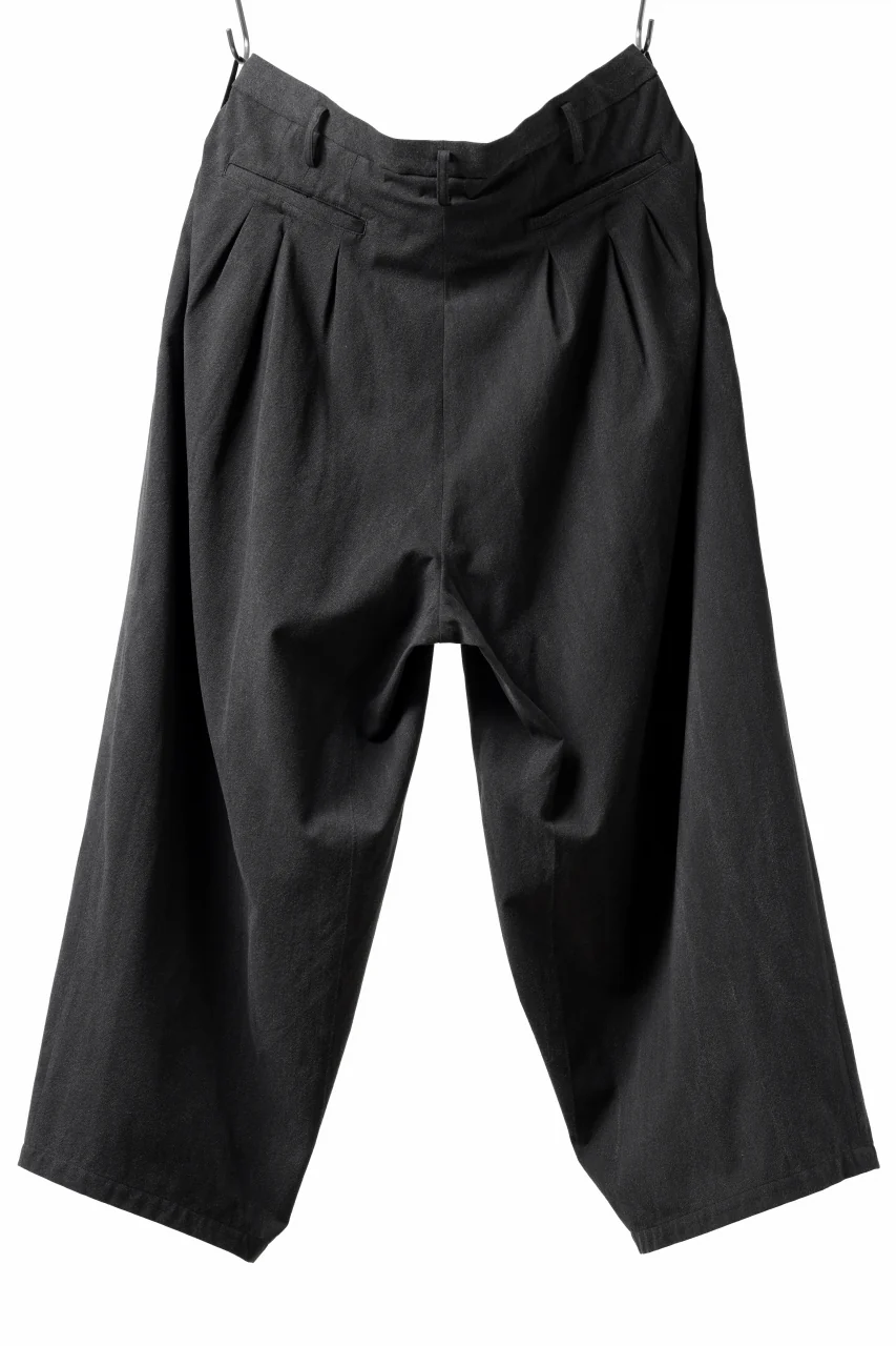 Y's for men 12TUCKS WIDE TAPERED PANTS / COTTON HEATHER PIGMENT WASH (GRAY) - Image 14