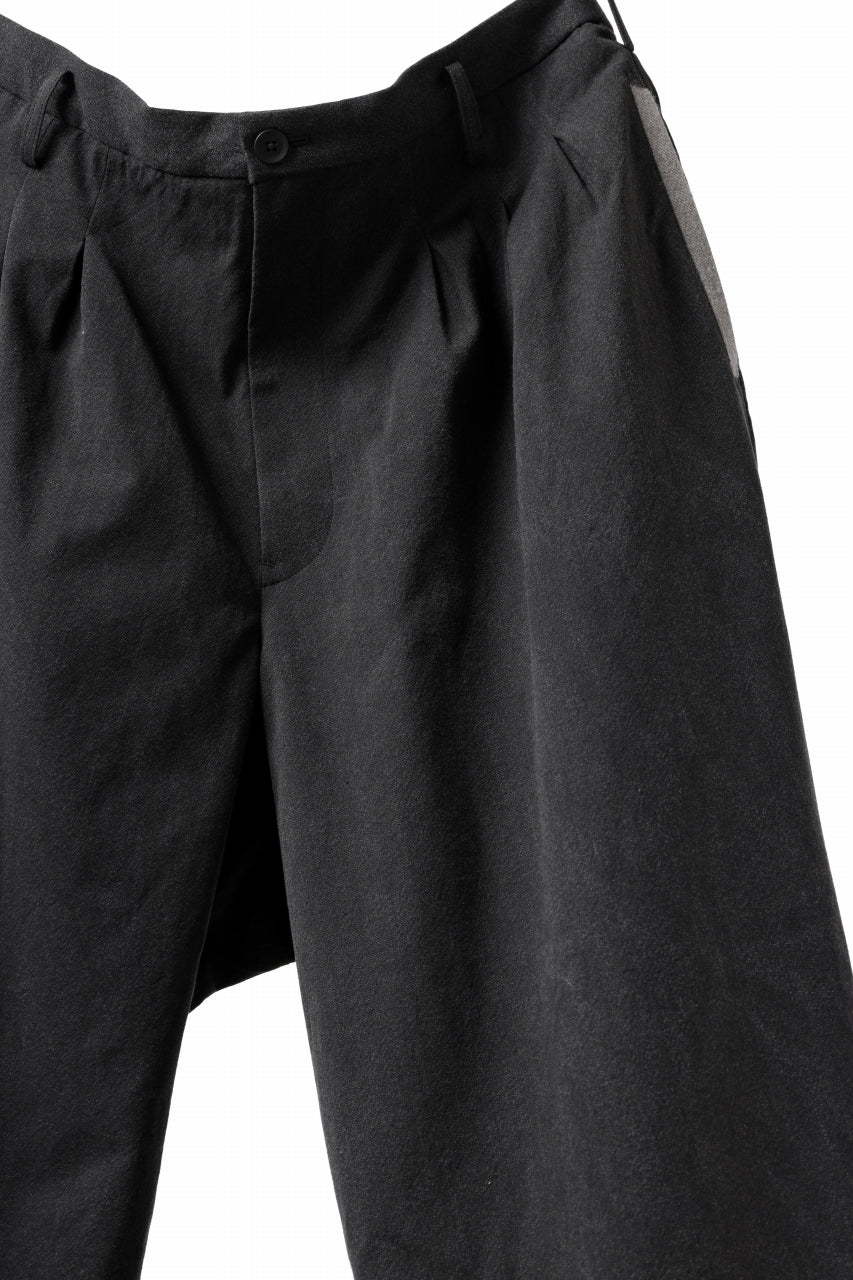 Y's for men 12TUCKS WIDE TAPERED PANTS / COTTON HEATHER PIGMENT WASH (GRAY) - Image 20