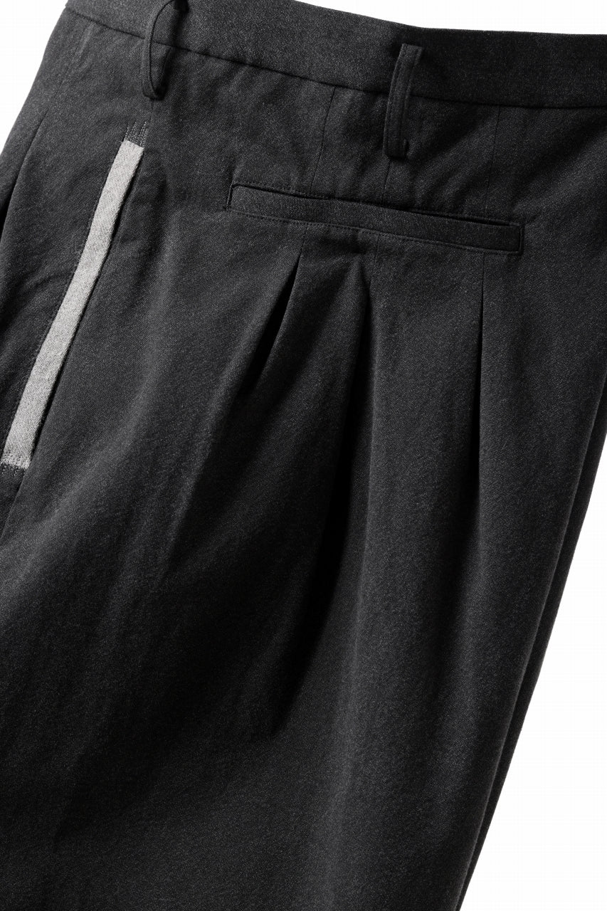 Y's for men 12TUCKS WIDE TAPERED PANTS / COTTON HEATHER PIGMENT WASH (GRAY) - Image 26