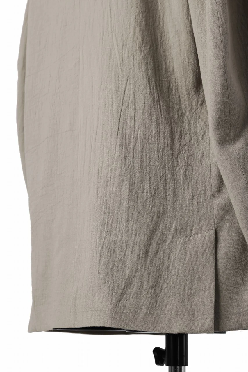 Y's for men 2 BUTTONS JACKET WITH SHOULDER BUCKLES / COTTON LINEN VIYELLA (BEIGE) - Image 15