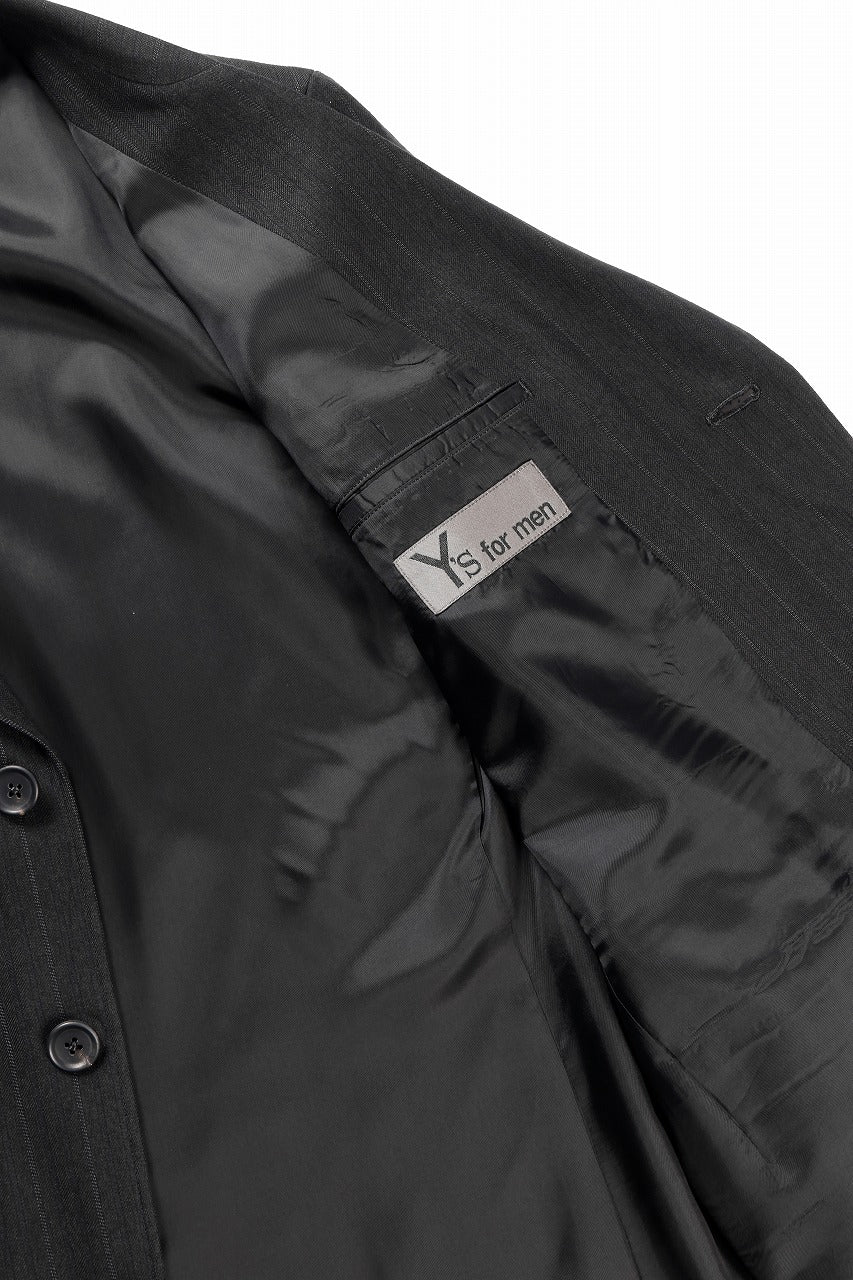 Y's for men 3 BUTTONS JACKET / RAYON HEATHER STRIPE (BLACK) - Image 10