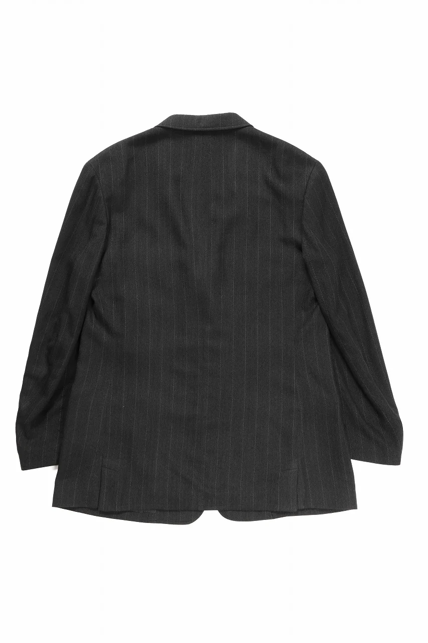 Y's for men 3 BUTTONS JACKET / RAYON HEATHER STRIPE (BLACK) - Image 3